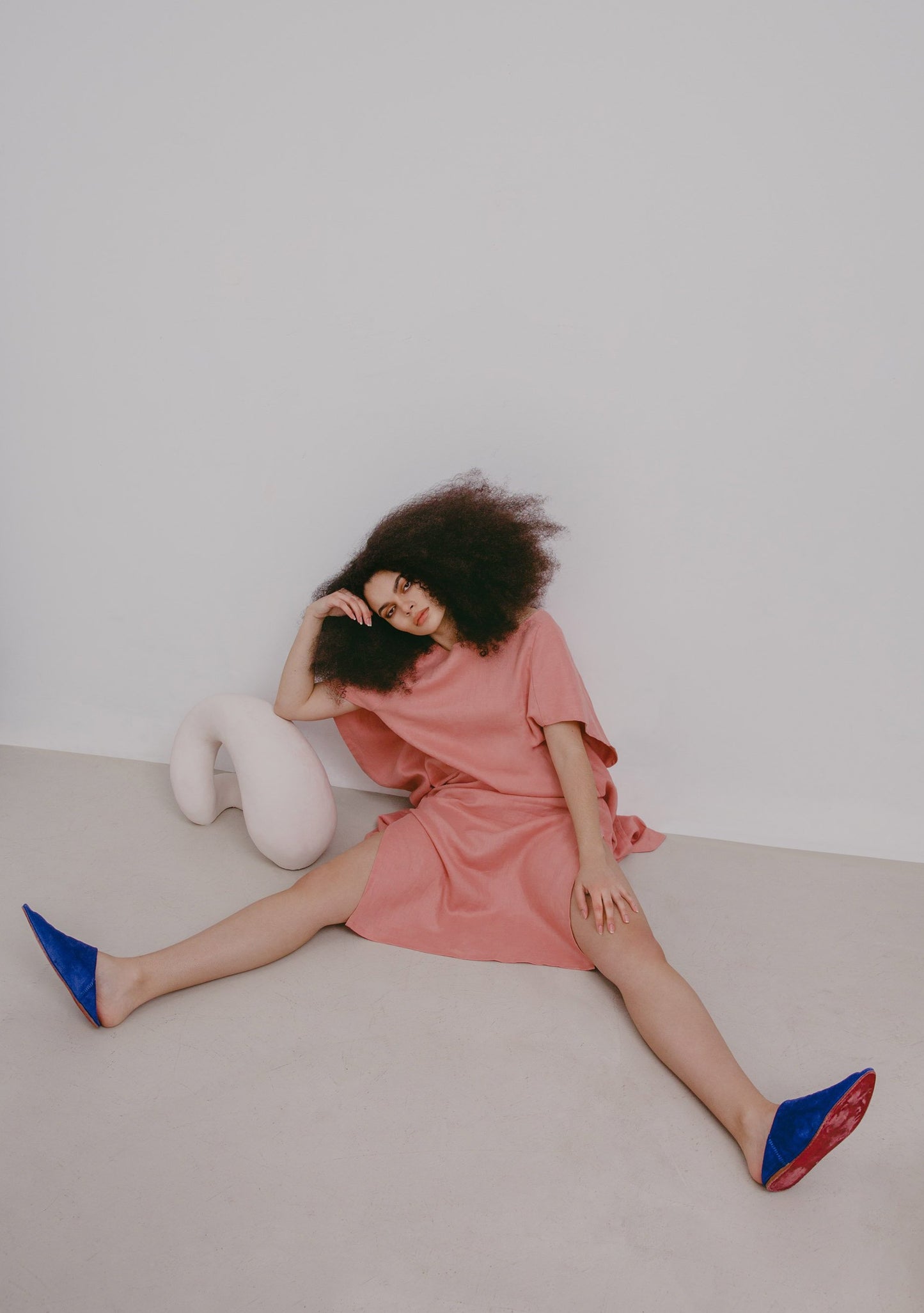 <transcy>Caftan en lin rose Diana</transcy>